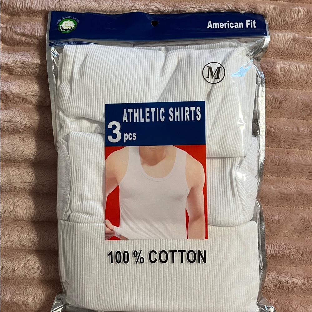 Men's White Athletic Shirts - 3 Pack